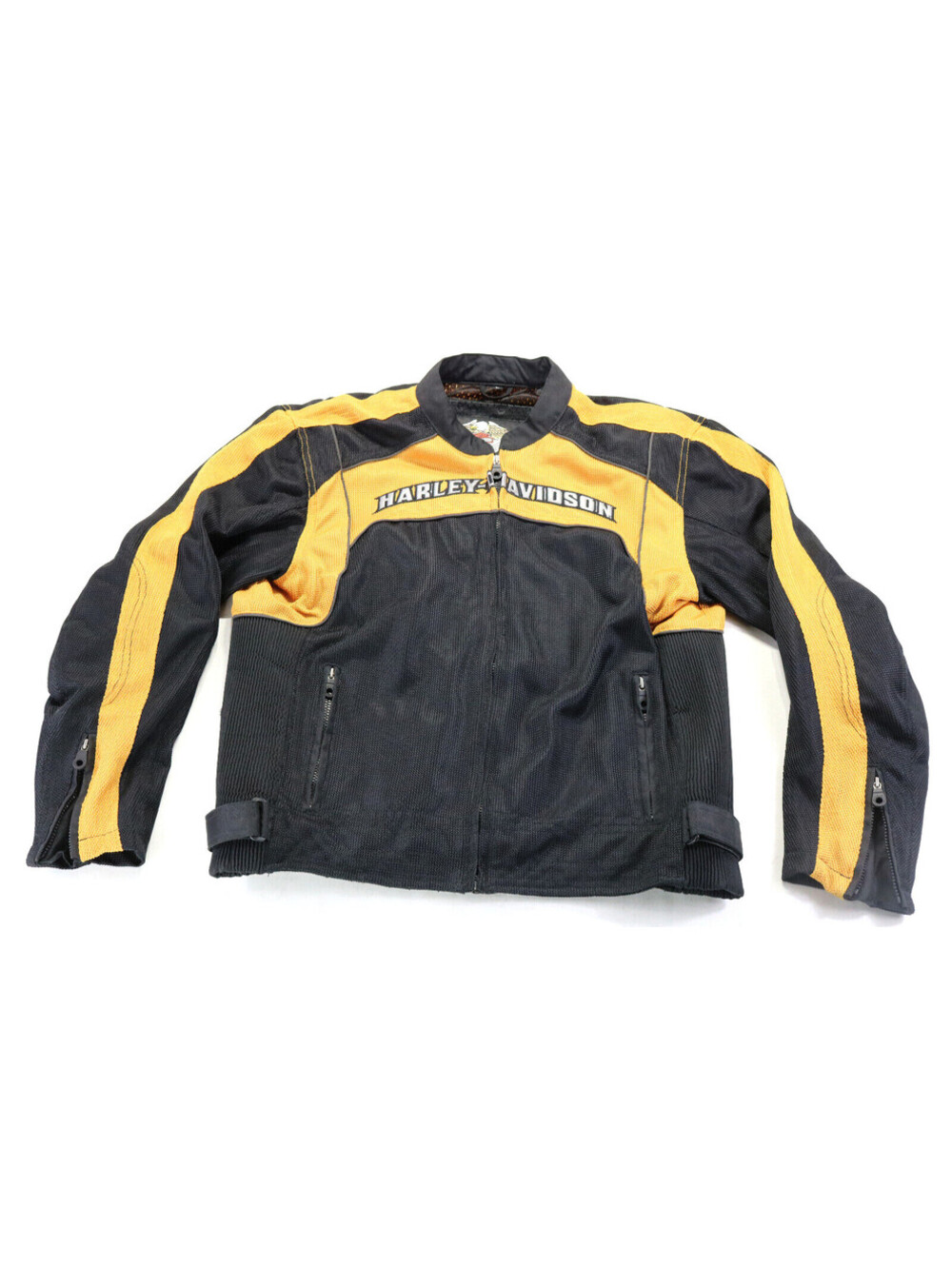 harley davidson jacket L black orange reflective mesh cooling armor pockets bar